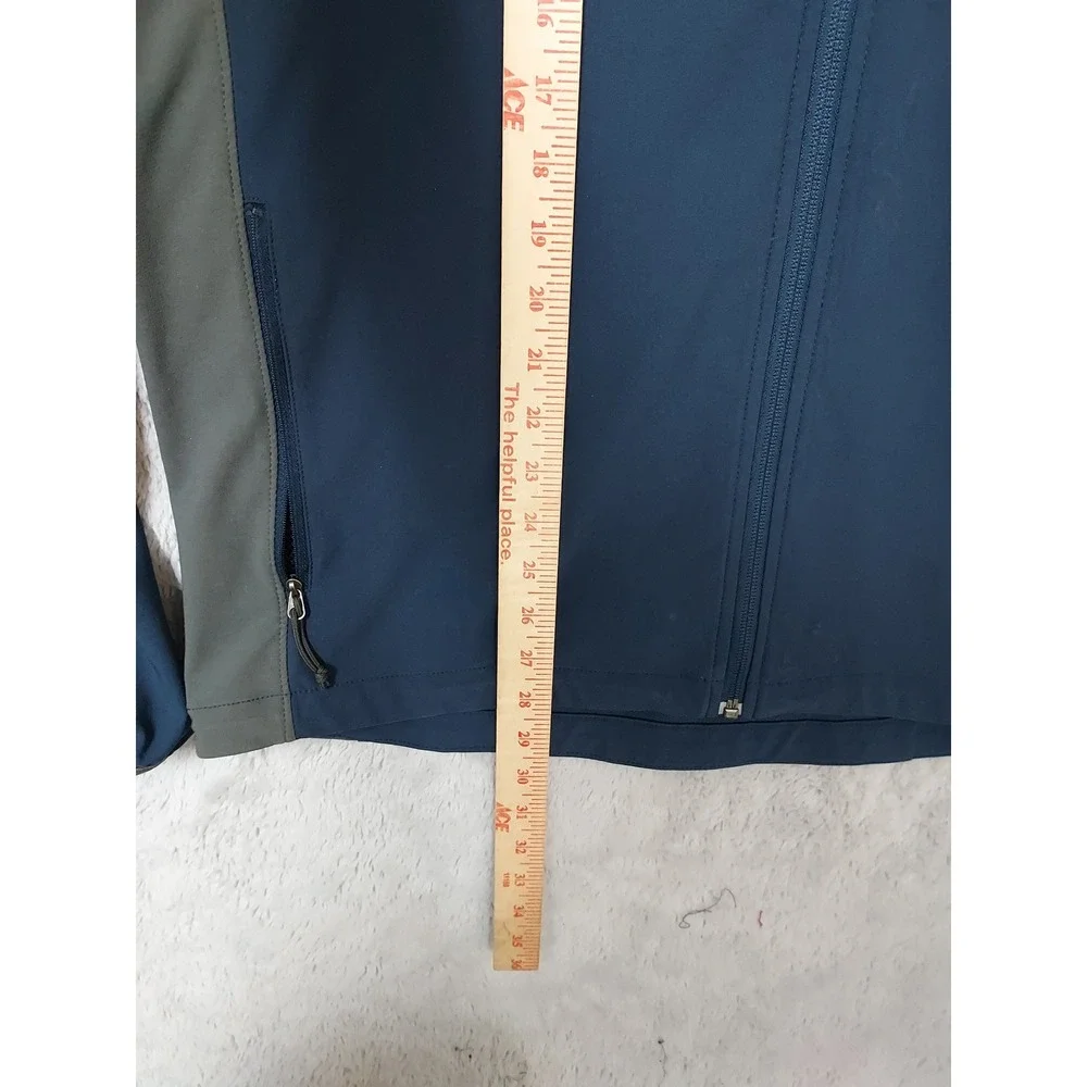 The North Face Jacket Mens Large Apex Softshell Full Zip Blue Gray Outdoor Hike